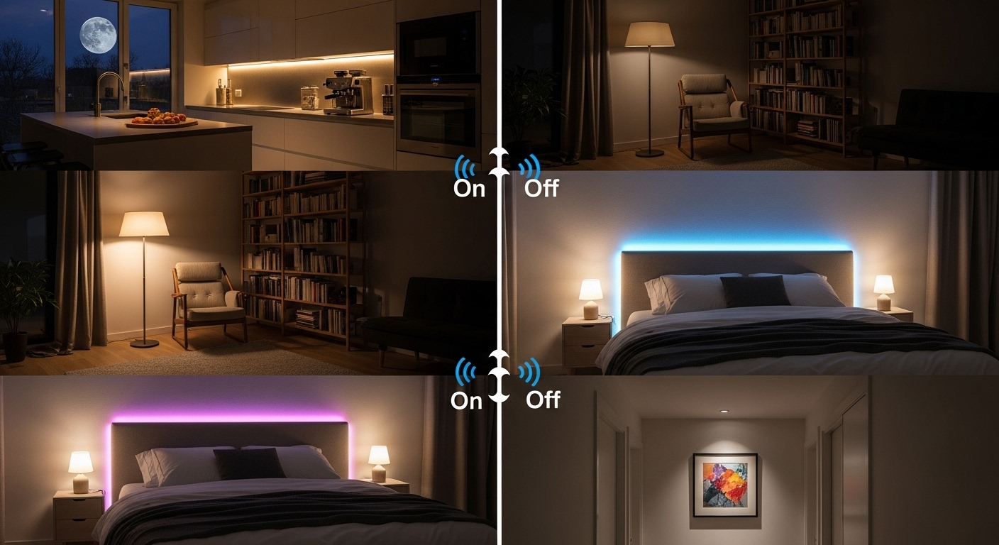 smart home motion sensor light automation setup indoors
