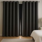 Blackout curtains blocking sunlight in a cozy bedroom