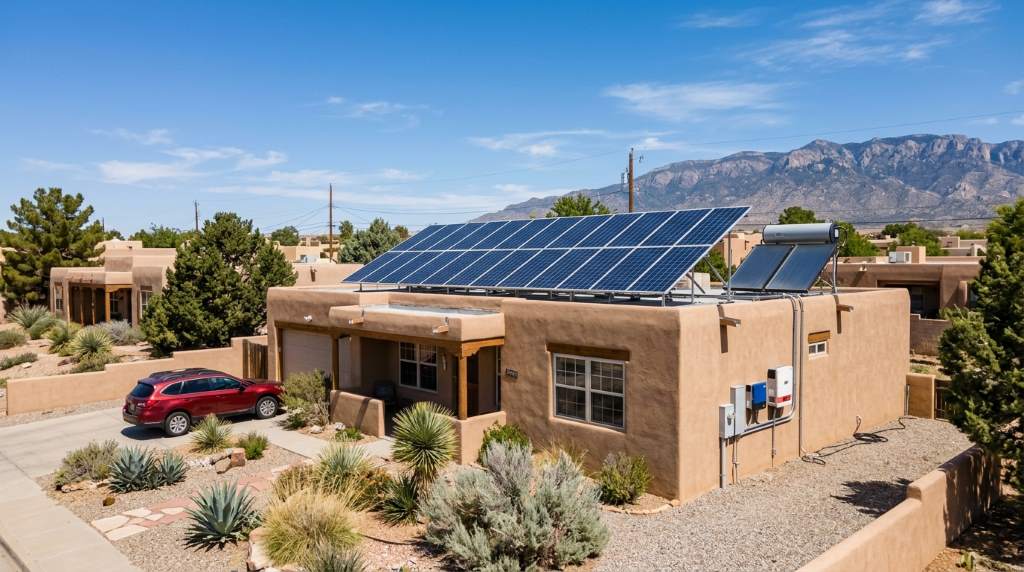 Commercial building benefiting from solar thermal technology