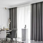 Close-up of thick blackout curtain fabric for maximum light control