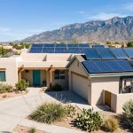 Solar heating system on Albuquerque residential property