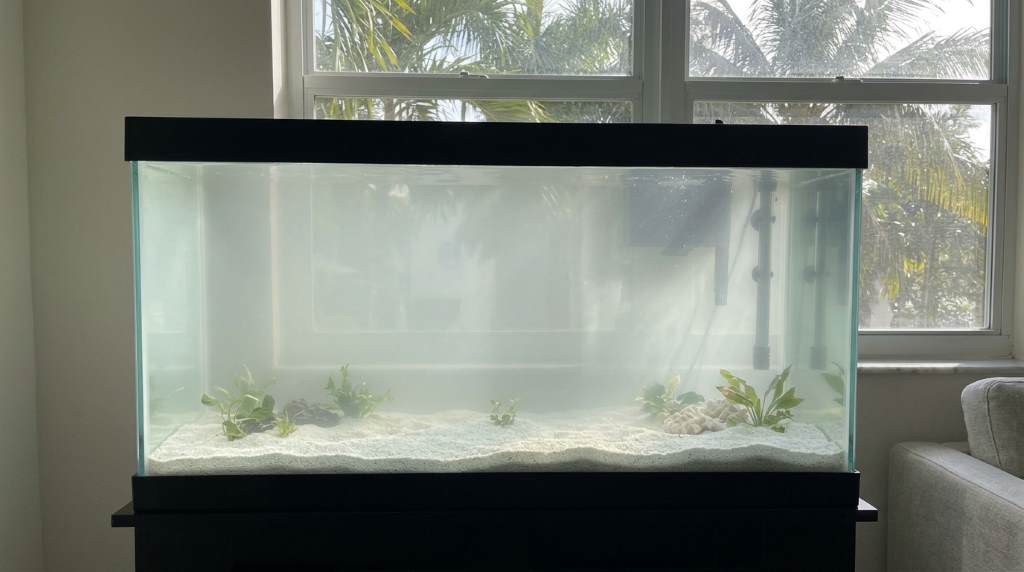 Aquarium filtration system improving water clarity