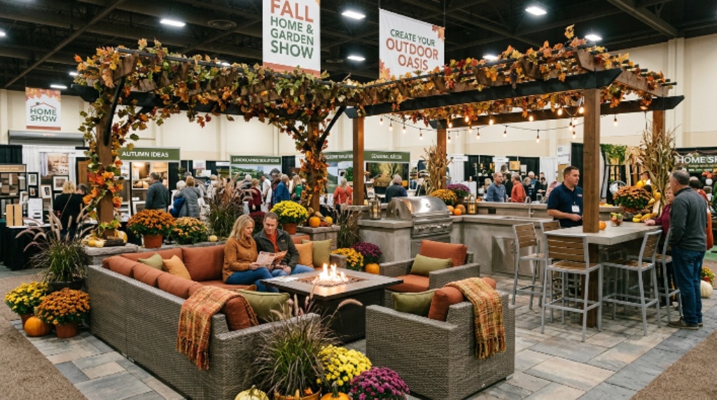 Outdoor living and patio display at fall home show event