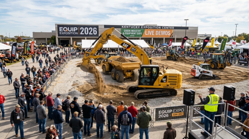 Live equipment demonstration at Kentucky Exposition Center during Equip Exposition 2026